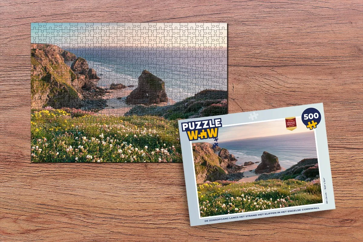PuzzleWow Legpuzzel Cornwall Zonsopgang - 500 Stuks Multicolor