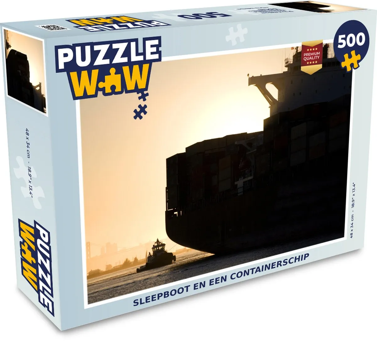 PuzzleWow Sleepboot & Containerschip Legpuzzel 500 Stuks