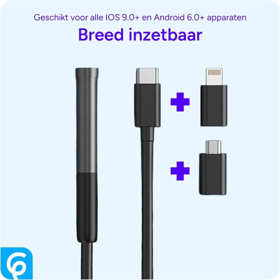 Selected W300 Wifi Endoscoop 8mm - 3m IP67 - 1080P - Zwart - afbeelding 6 van 6
