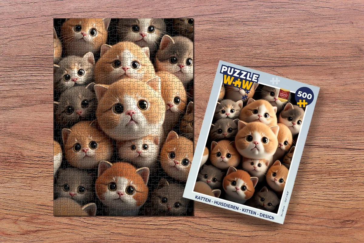 PuzzleWow Katten Puzzel 500 Stuks - Multicolor