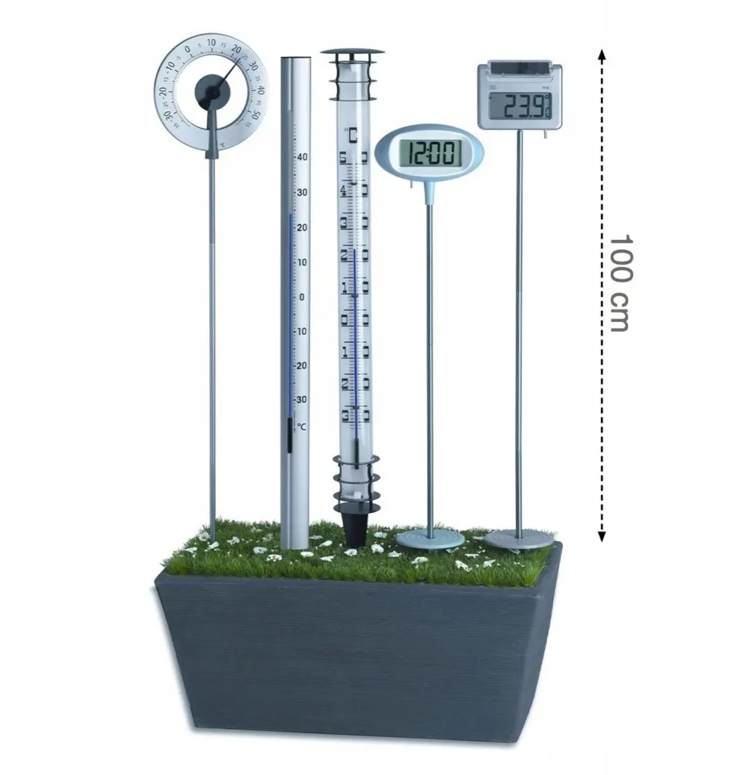 TFA Dostmann Central Park Buitenthermometer 100cm - Grijs - afbeelding 4 van 6
