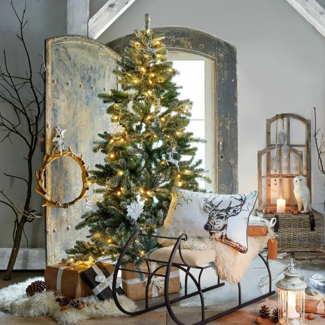 Loberon Kerstboom 150cm - 480 LED Groen/Wit - afbeelding 2 van 6