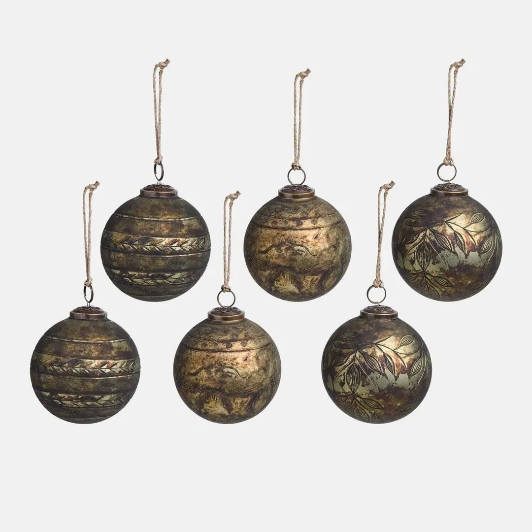 Loberon Kerstbal Goldenblist Antiekbrons