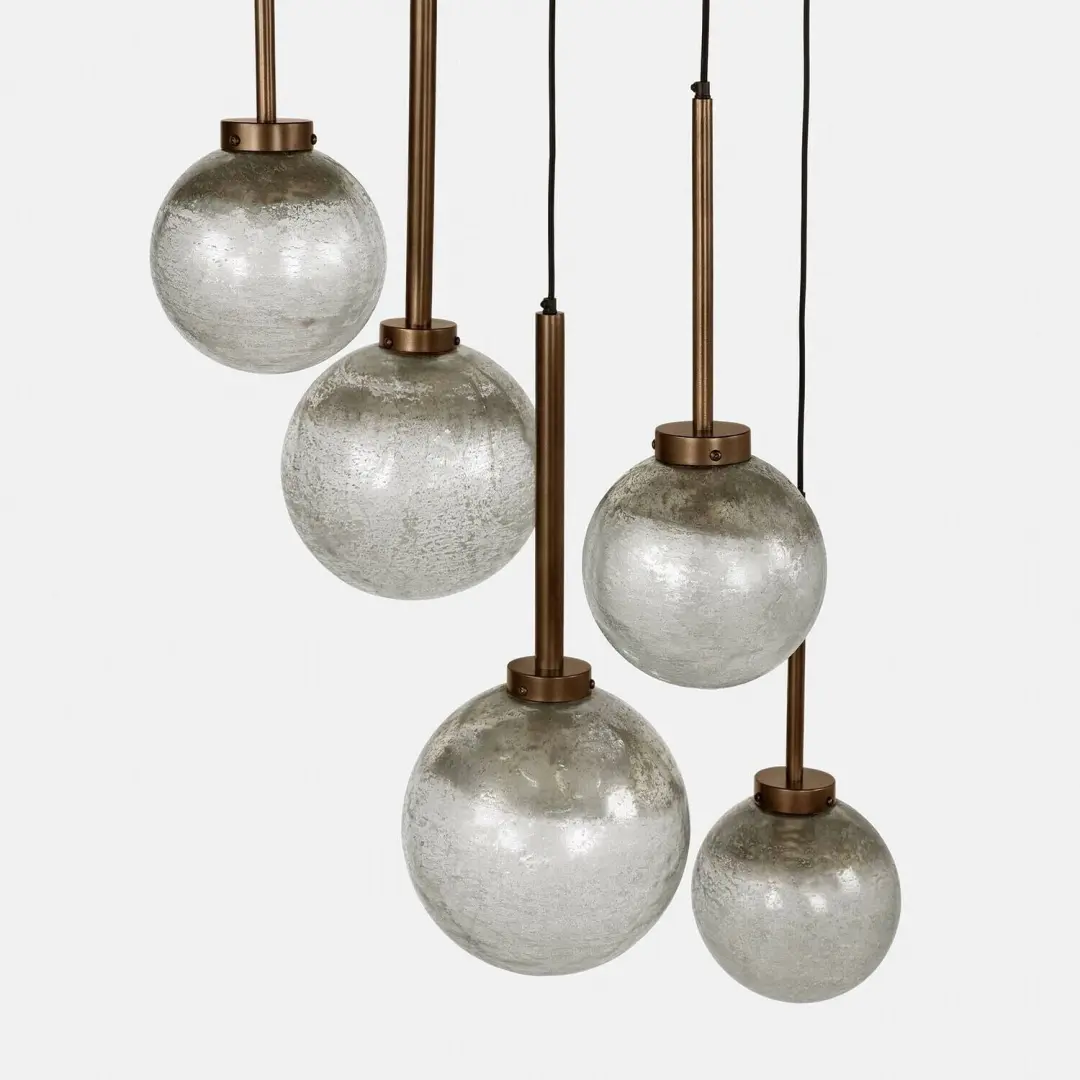 Loberon Norellis Hanglamp - Ø71cm - Antiksilber/Messing - afbeelding 6 van 6