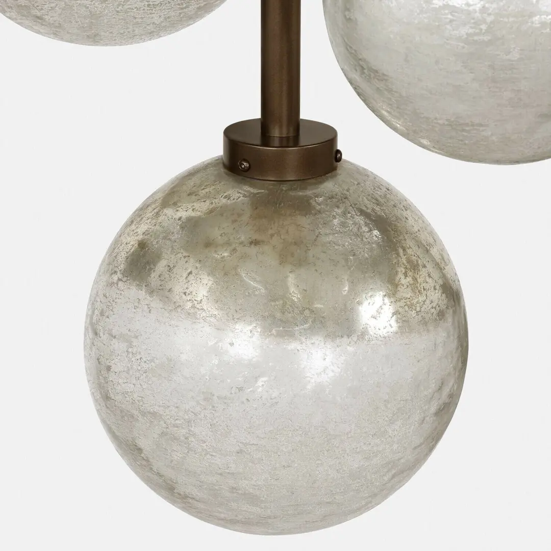 Loberon Norellis Hanglamp - Ø71cm - Antiksilber/Messing - afbeelding 4 van 6