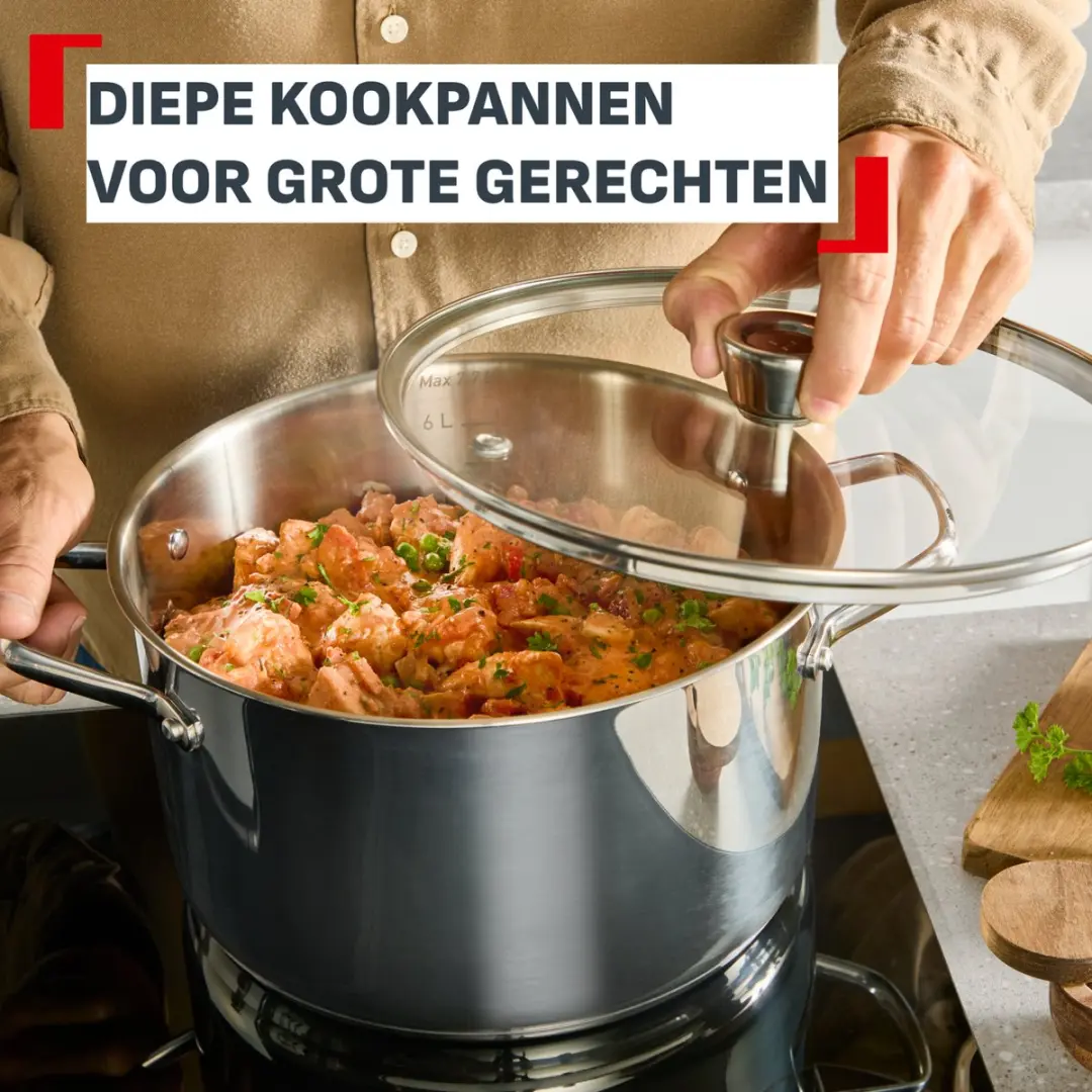 Tefal Emotion+ E3282245 Steel Pan 16cm - 1.8L - Zilver - afbeelding 4 van 6