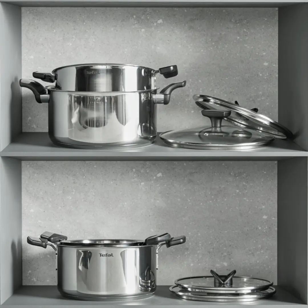 Tefal Emotion+ E3282245 Steel Pan 16cm - 1.8L - Zilver - afbeelding 6 van 6