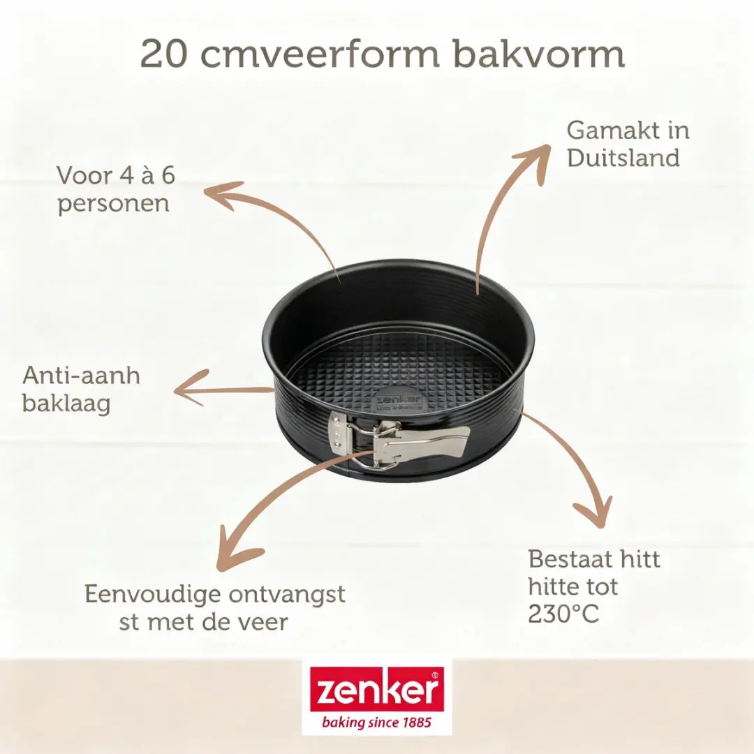 Zenker Springvorm 20cm - Zwart - afbeelding 2 van 6