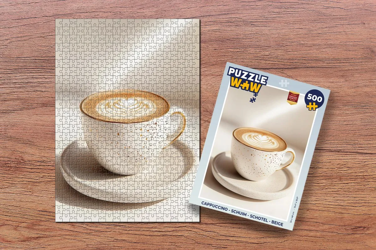 PuzzleWow Cappuccino Schotel Legpuzzel 500 Stuks