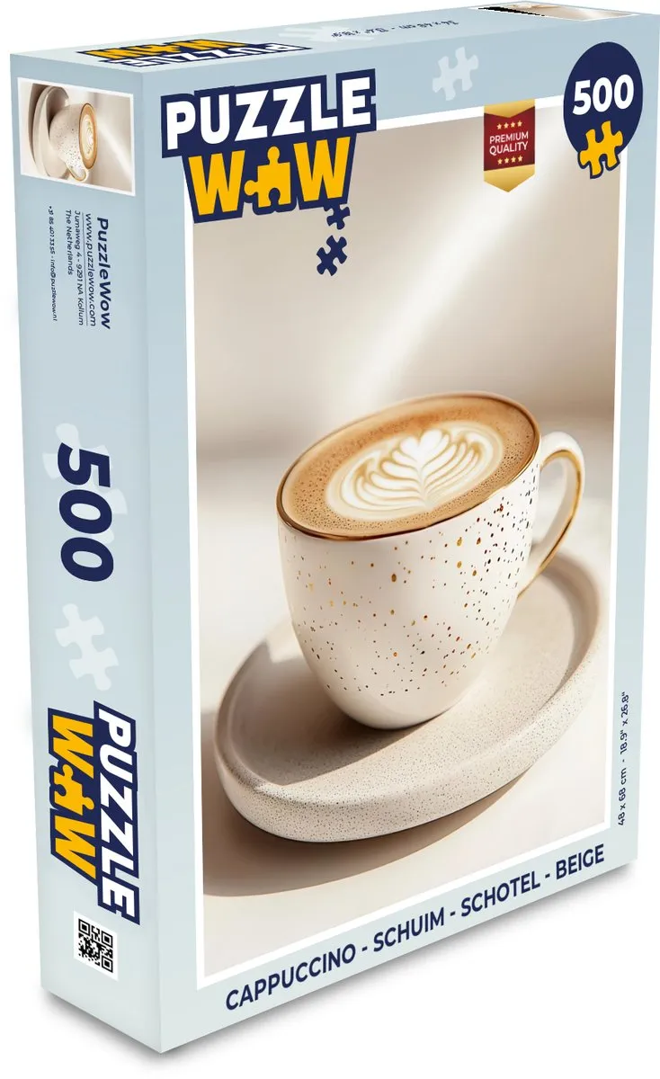 PuzzleWow Cappuccino Schotel Legpuzzel 500 Stuks
