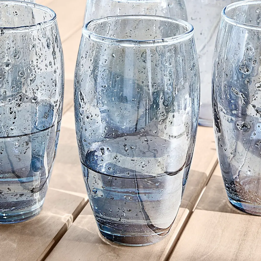Loberon Kampala Glas Set - 6 Stuks Blauw/Grijs - afbeelding 6 van 6