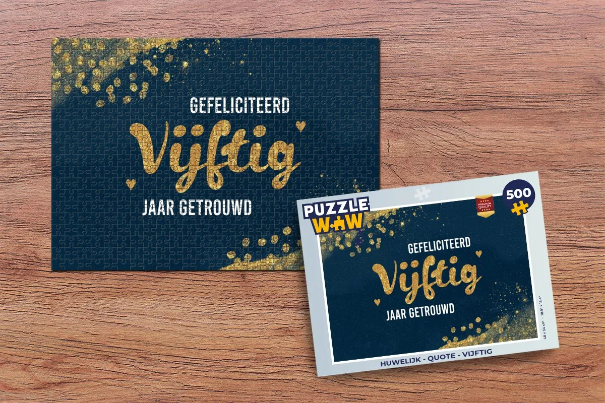 PuzzleWow Gefeliciteerd Vijftig Jaar Getrouwd Legpuzzel 500 Stuks - Multicolor