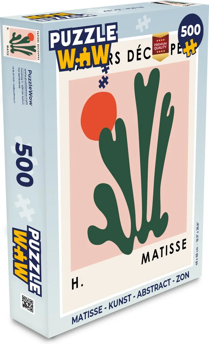 PuzzleWow Matisse Abstract Zon Legpuzzel 500 Stuks