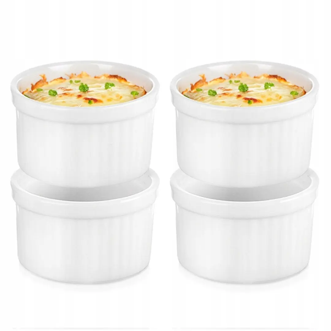 Porseleinen schaaltjes 40ml, 6x6x3.5cm, wit, set van 4