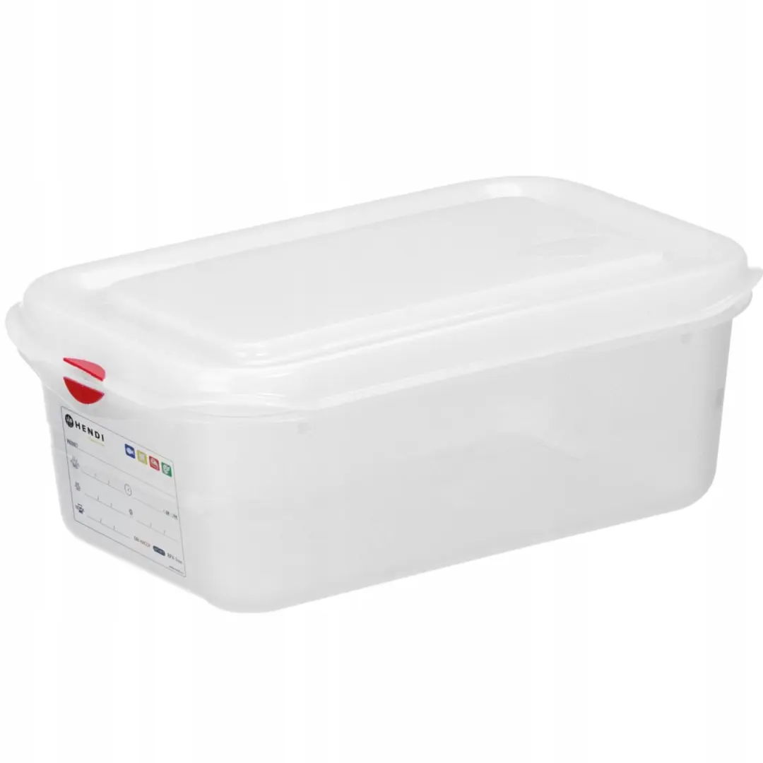 Hendi GN 1/4 Voedselcontainer met Deksel en Label