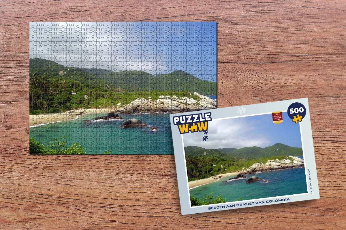 PuzzleWow Bergen aan de kust van Colombia Legpuzzel 500 Stuks - Multicolor