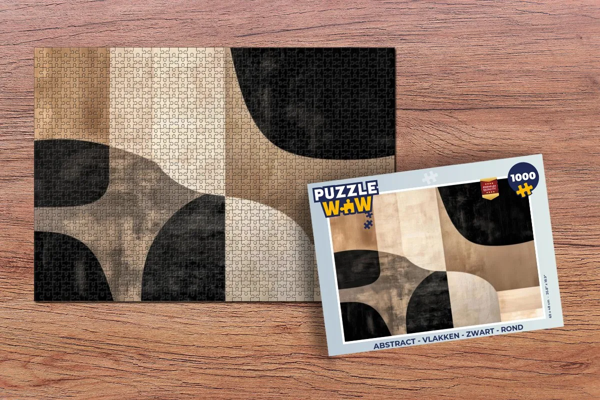 PuzzleWow Abstract Puzzle 1000 Stuks - Zwart Rond