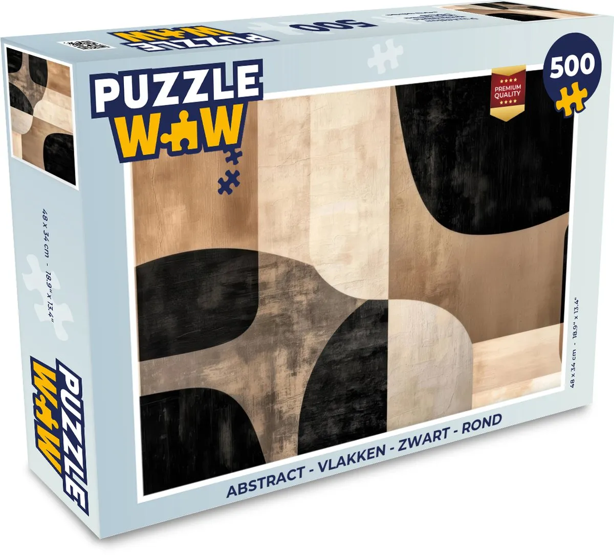 PuzzleWow Abstract Puzzle 1000 Stuks - Zwart Rond