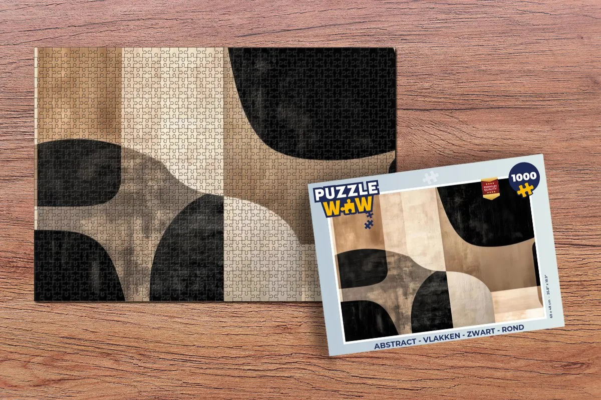 PuzzleWow Abstract Puzzle 1000 Stuks - Zwart Rond