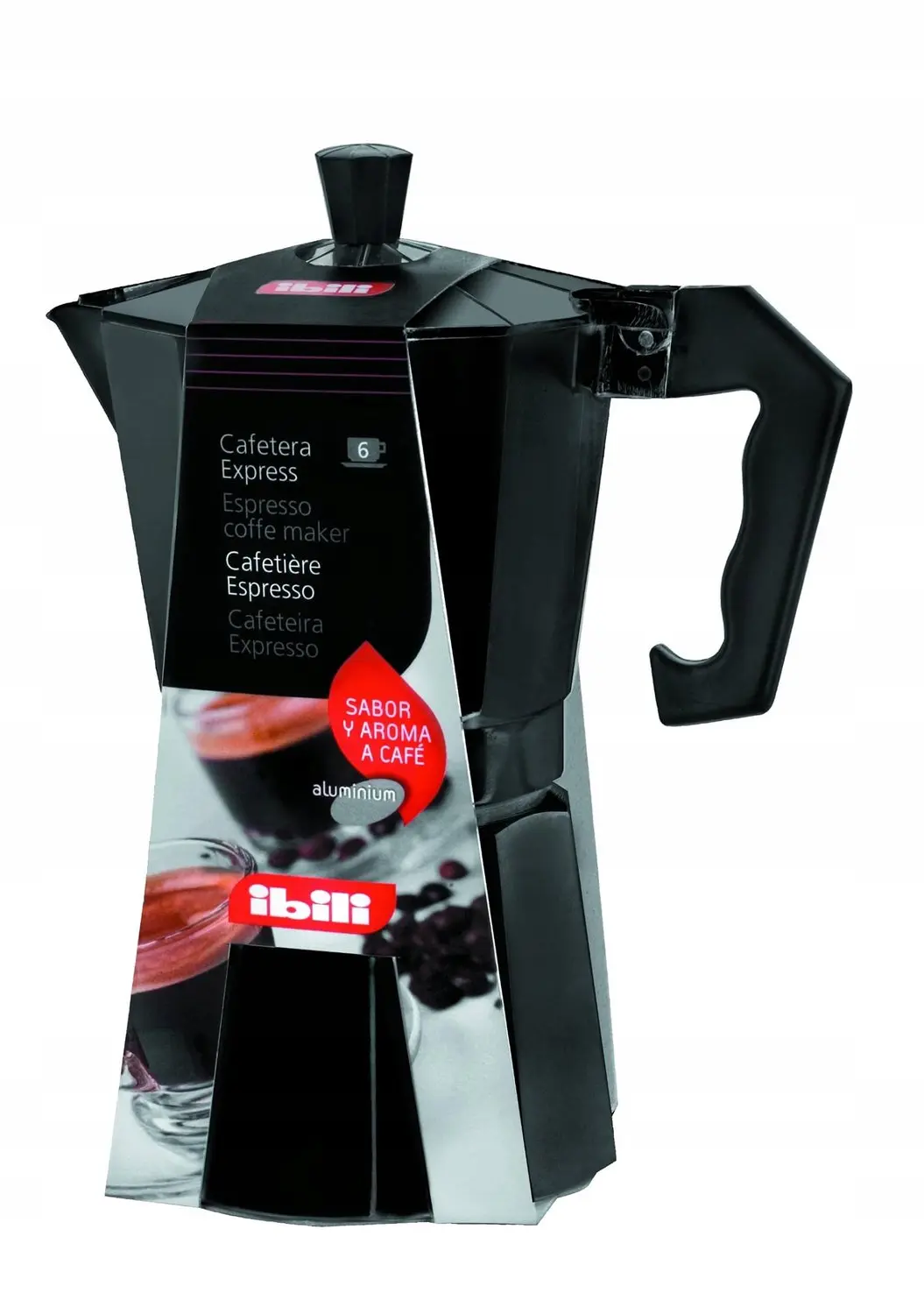 Ibili Bahia Aluminium Koffiezetter Zwart
