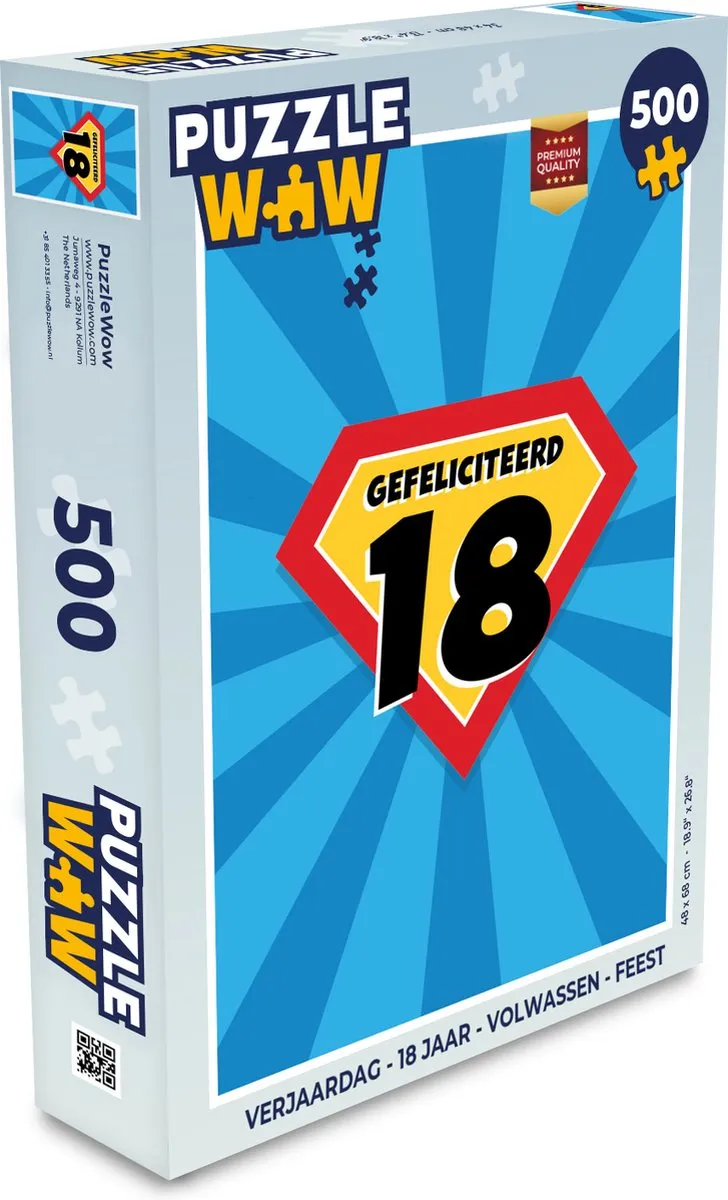 PuzzleWow Verjaardag Legpuzzel 500 Stuks