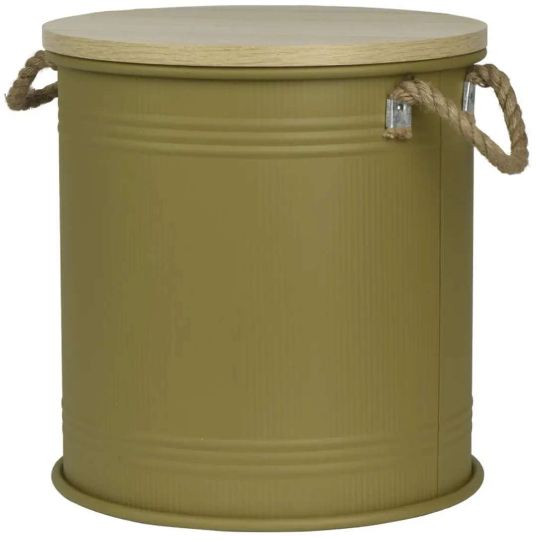 Kaemingk ijzeren ton met deksel groen 35 cm hoogte 37,5 cm
