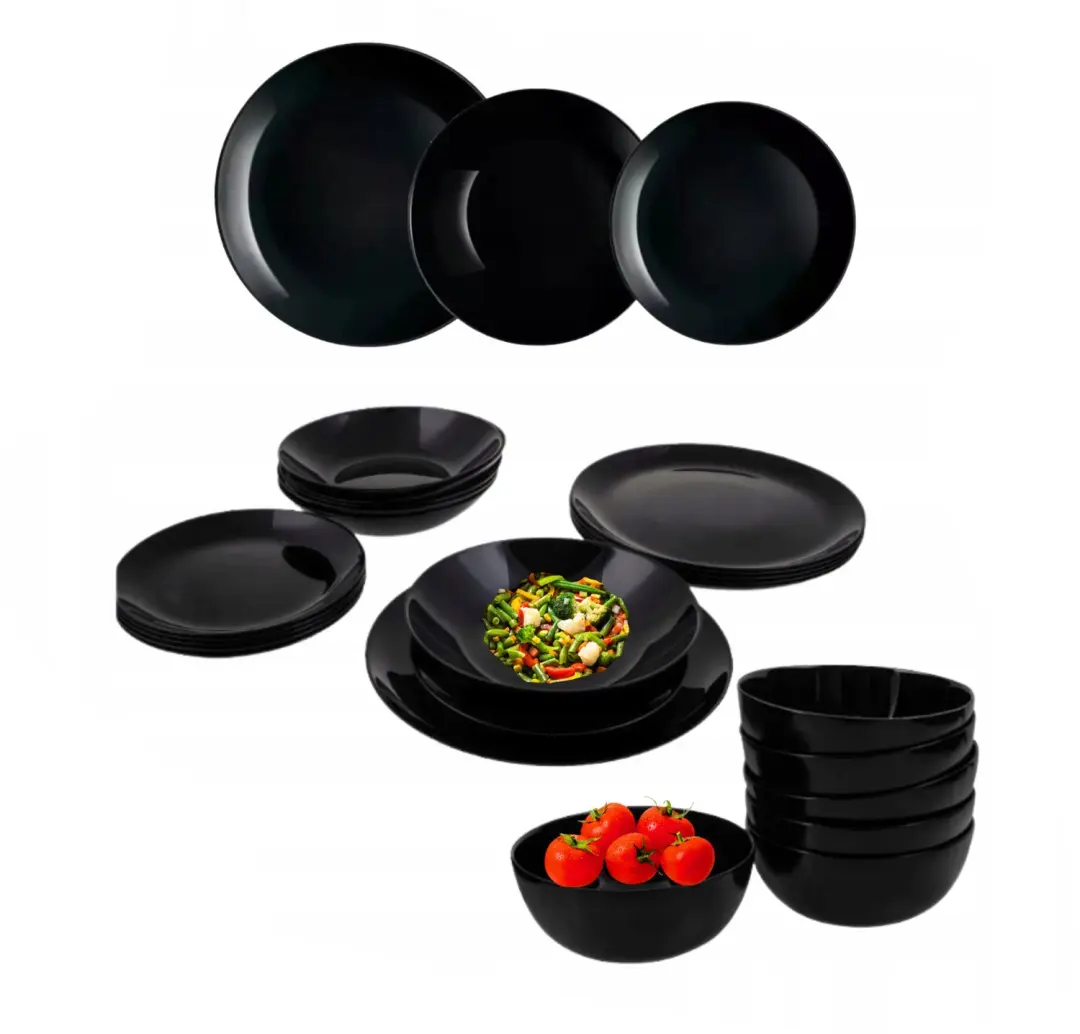 Luminarc Carine Servies 24-delig Zwart voor 6 Personen