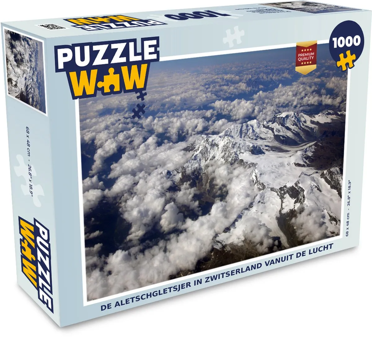 PuzzleWow Legpuzzel De Aletschgletsjer 1000 Stuks