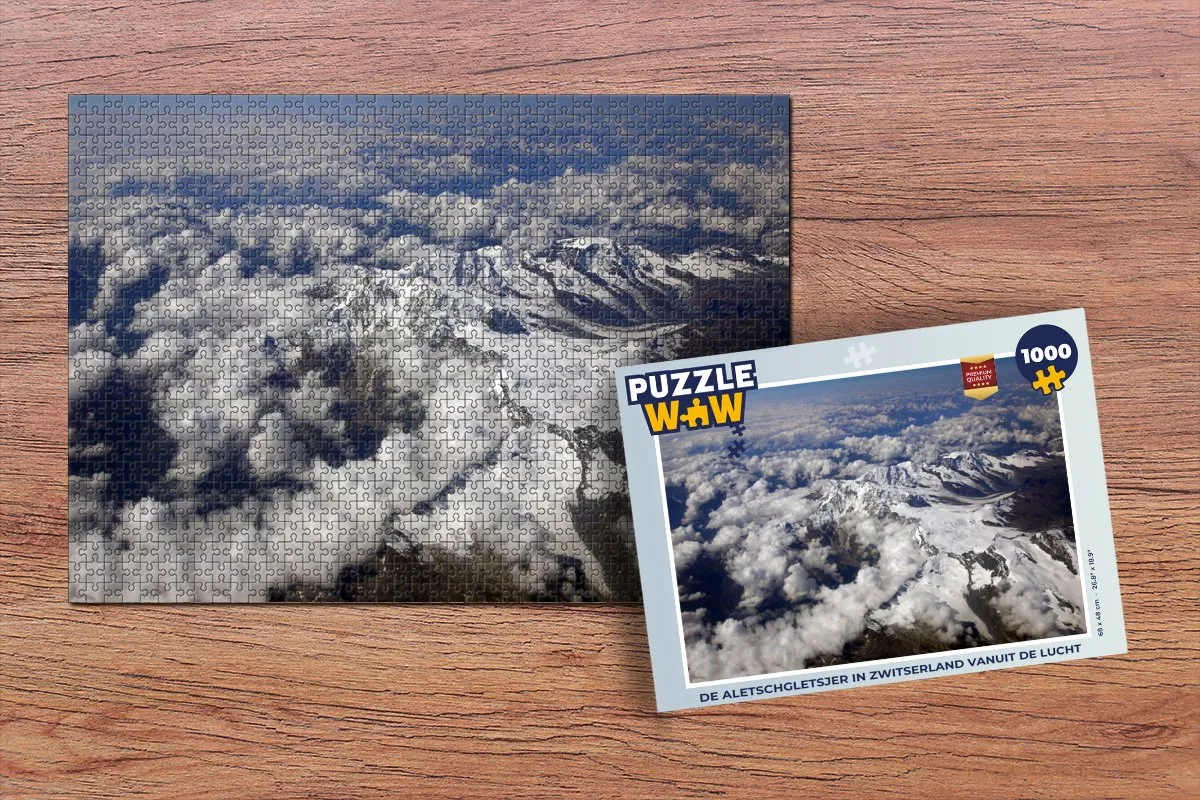PuzzleWow Legpuzzel De Aletschgletsjer 1000 Stuks - Multicolor
