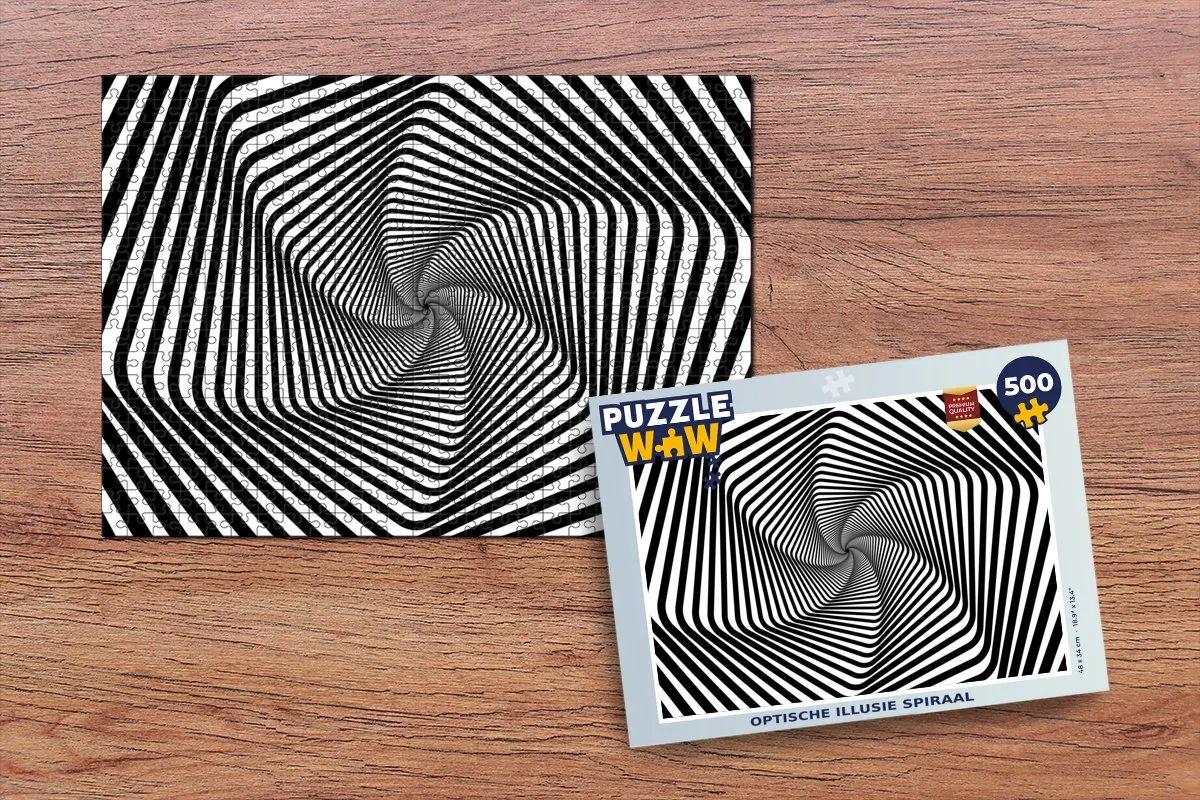 PuzzleWow Optische Illusie Spiraal Legpuzzel 500 Stuks - Multicolor