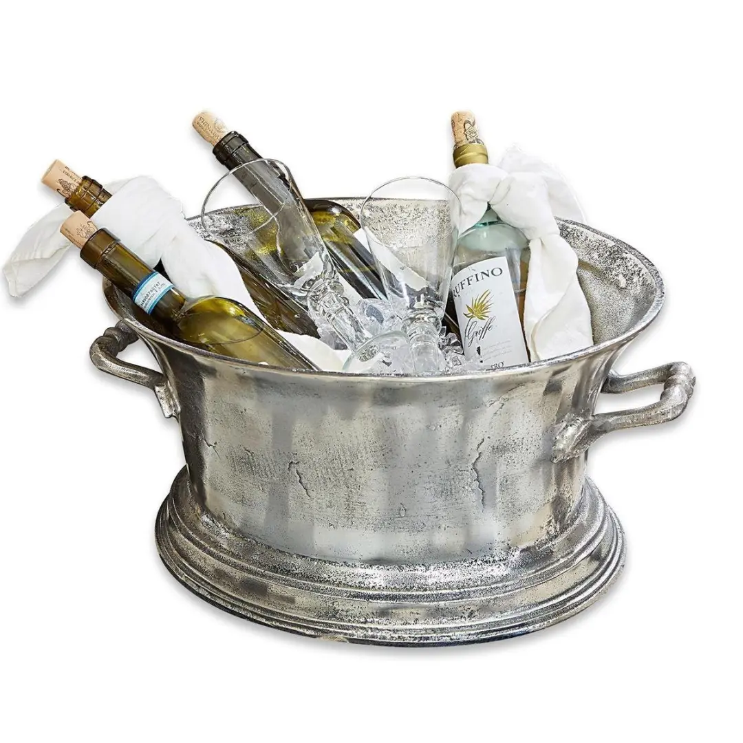Loberon Champagnekoeler Cerisé - Antiekzilver - afbeelding 3 van 6