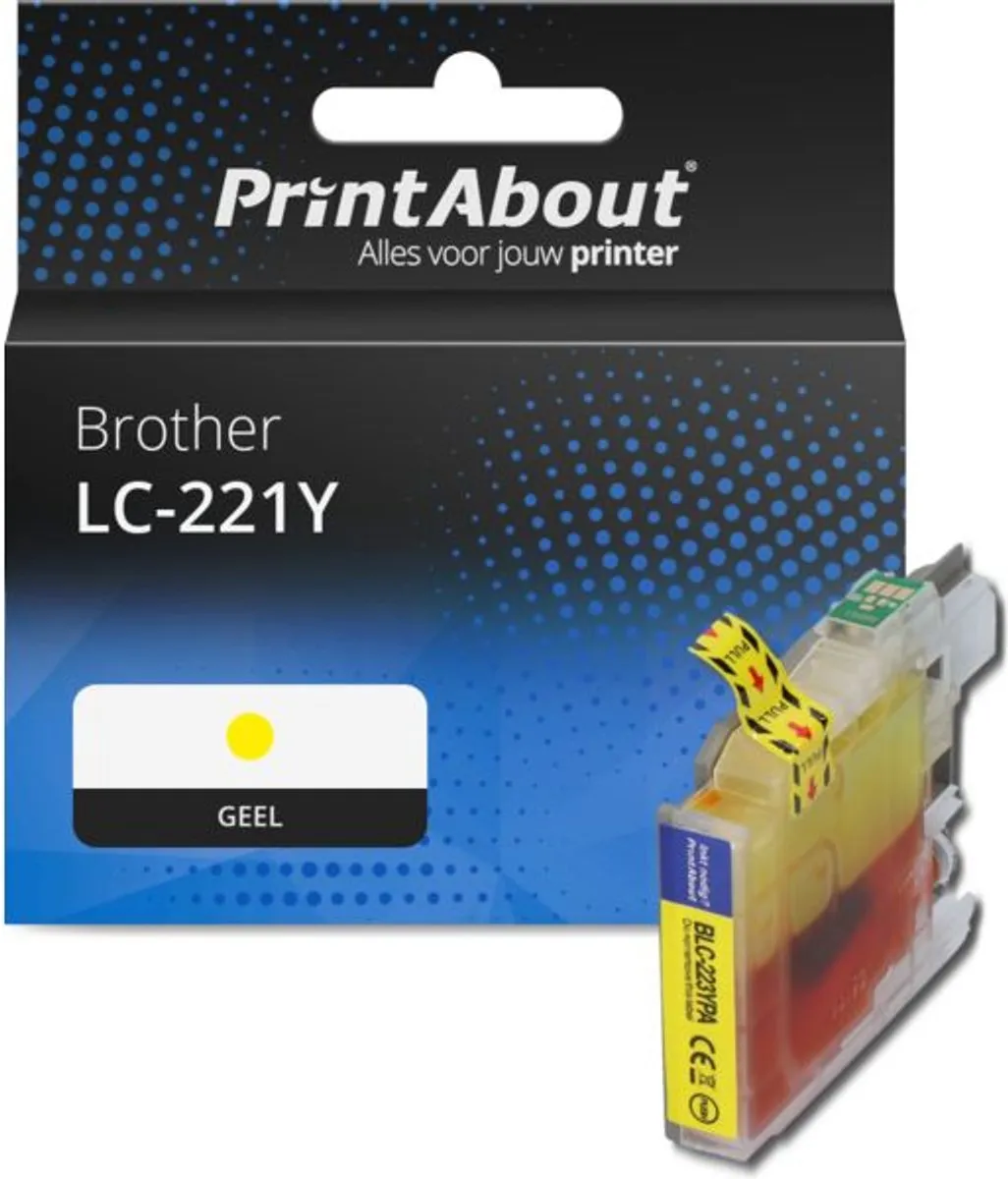 PrintAbout LC-221Y Inktcartridge Geel
