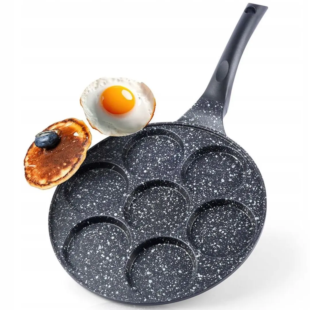 Granitowa Patelnia na Jajka 7 Otworów Grande 27cm Indukcja