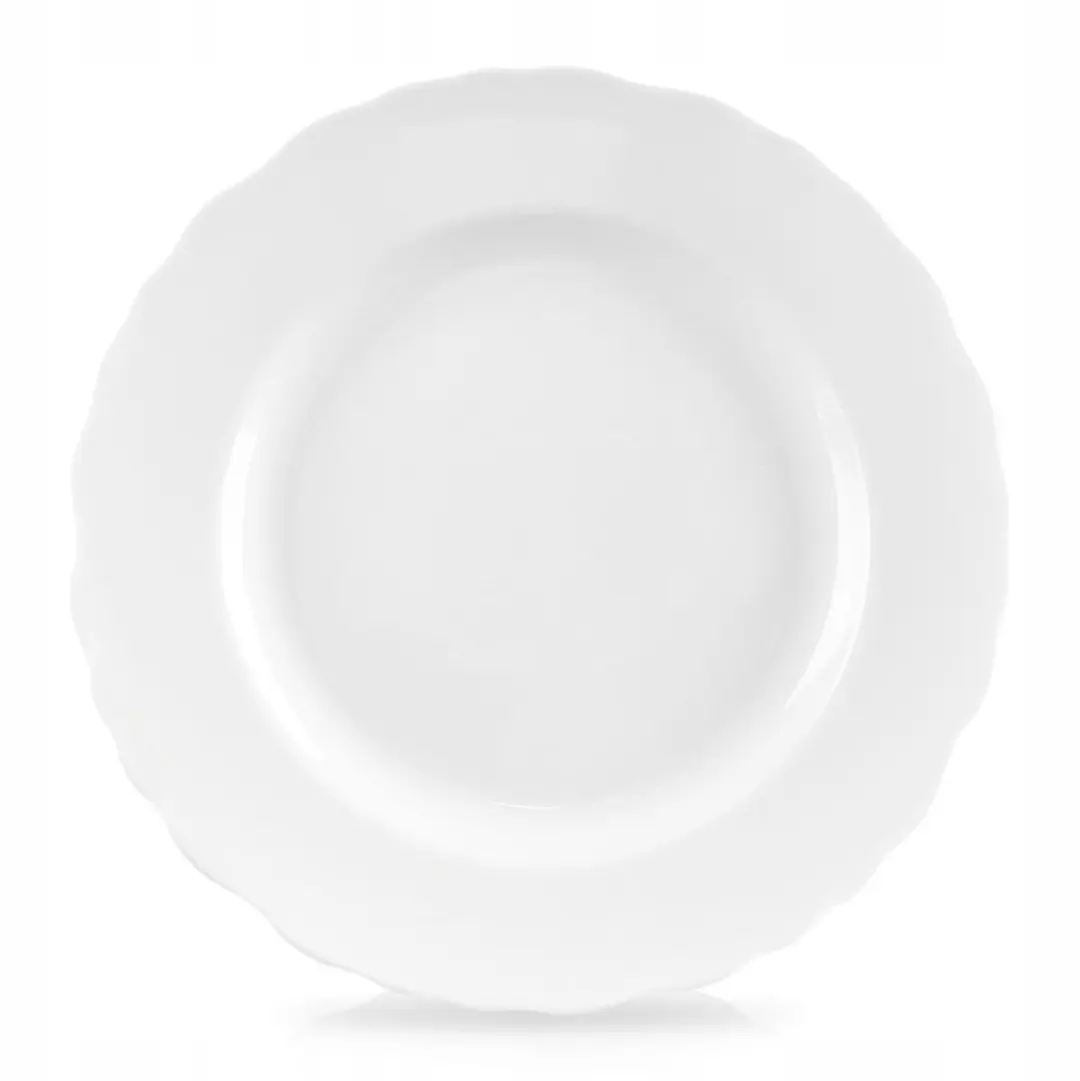 Porseleinen dessertbord 19,5 cm, wit, golfrand, vaatwasserbestendig