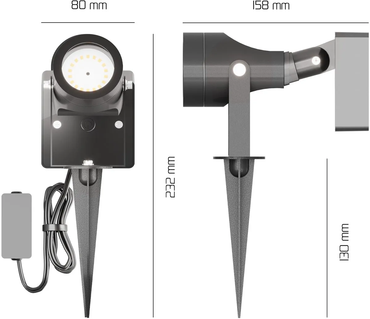 Ledvion 2x LED Solar Prikspots - Zwart - IP44 - 3000K