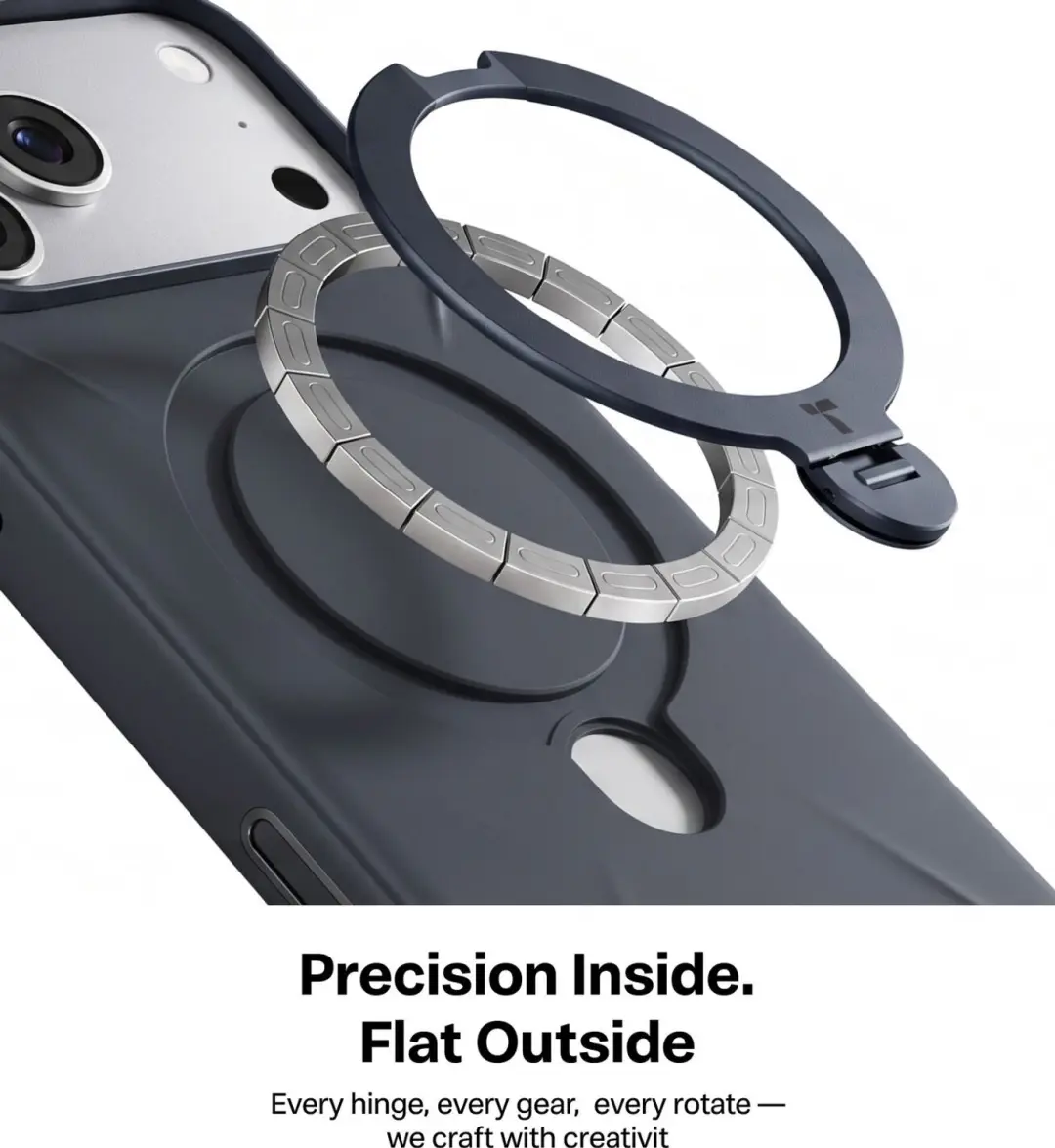 Torras Ostand Q3 Silicone Hoesje - iPhone 18 Pro - MagSafe - Donker Grijs - afbeelding 2 van 6