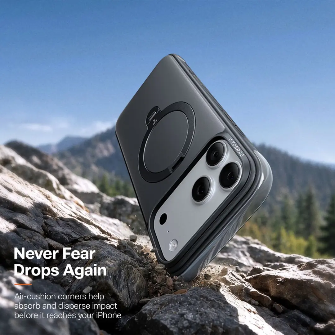 Torras Ostand Q3 Hoesje iPhone 18 Pro Max - MagSafe/Zwart - afbeelding 2 van 6
