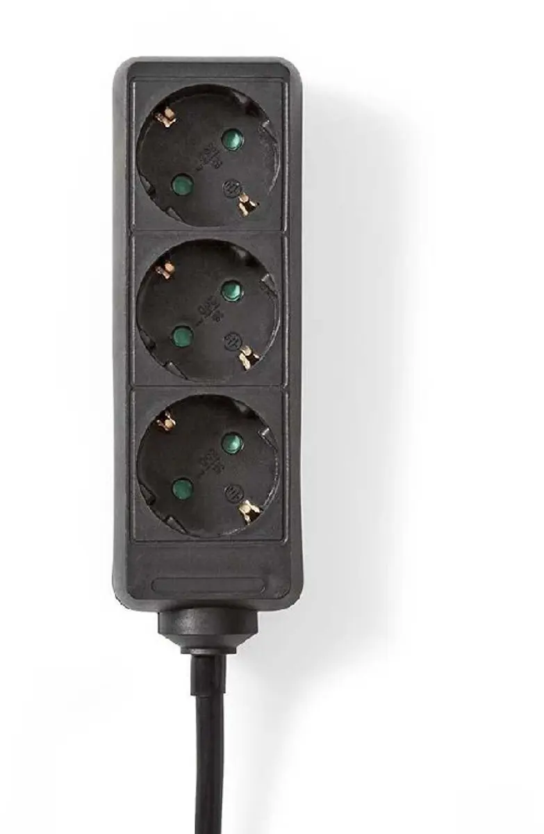 Nedis Randaarde Stekkerdoos 3-wegs 3m 3680W - Zwart - afbeelding 4 van 4
