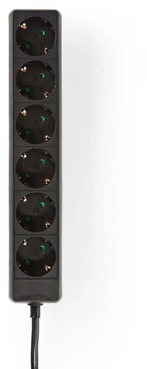 Nedis Randaarde Stekkerdoos 6-wegs 3680W 1.5m - Zwart - afbeelding 4 van 4
