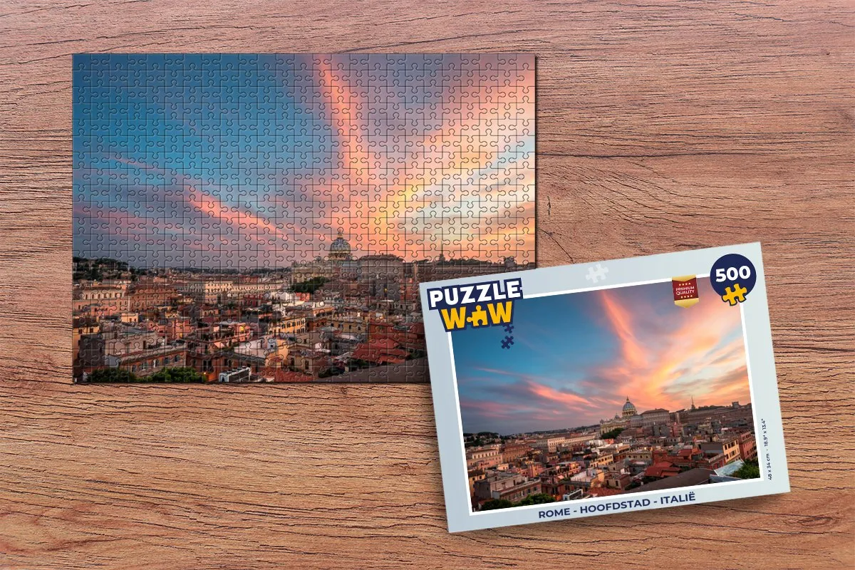 PuzzleWow Rome Hoofdstad Italië Legpuzzel 500 Stuks - Multicolor
