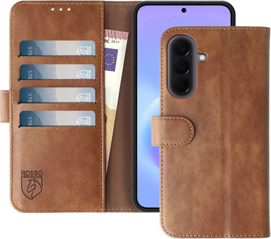 Rosso Element Wallet Book Case Samsung Galaxy A57 - 3 Pasjes - Bruin - afbeelding 2 van 6