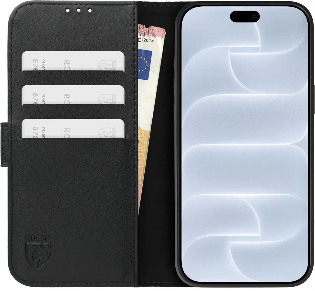 Rosso Element 263760 Hoesje iPhone 18 Pro Max - 3 Pasjes - Zwart - afbeelding 3 van 6