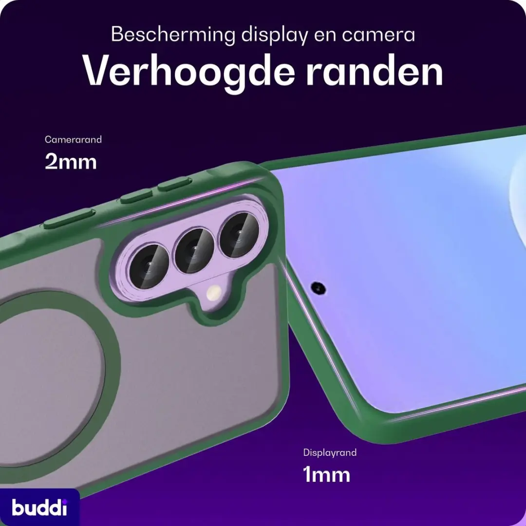 Buddi Frost Hoesje Samsung Galaxy A57 - Mat Groen - MagSafe - afbeelding 3 van 6