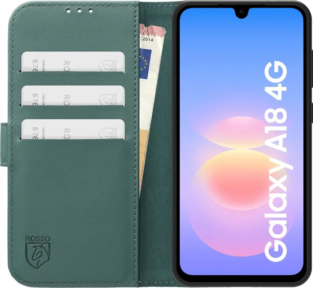 Rosso Element Modern Hoesje 264397 - Samsung Galaxy A18 - Groen - 3 Pasjes - afbeelding 6 van 6