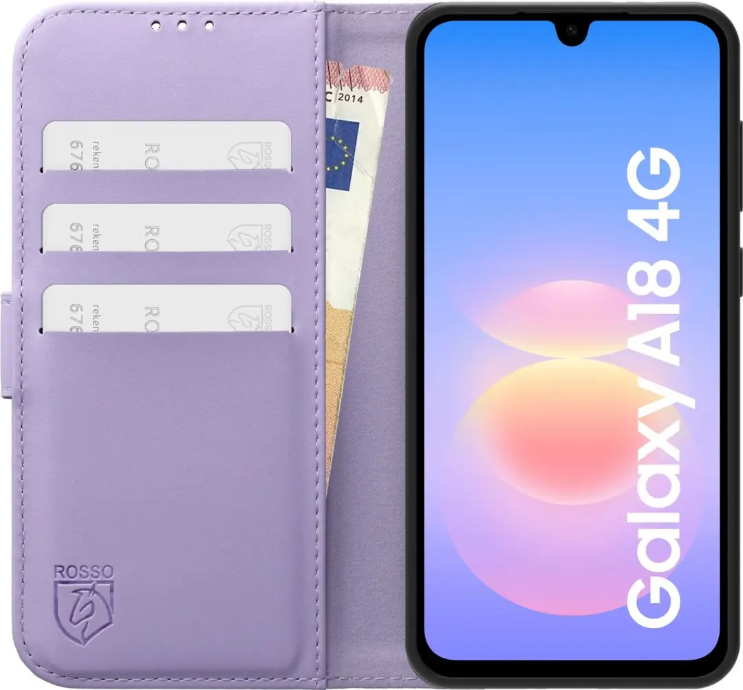Rosso Element 264398 Hoesje Samsung Galaxy A18 - Paars - 3 Pasjes - afbeelding 2 van 4