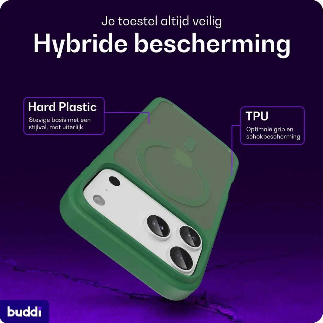 Buddi Frost Hoesje iPhone 17 Pro Max - Mat Groen - MagSafe - afbeelding 5 van 6