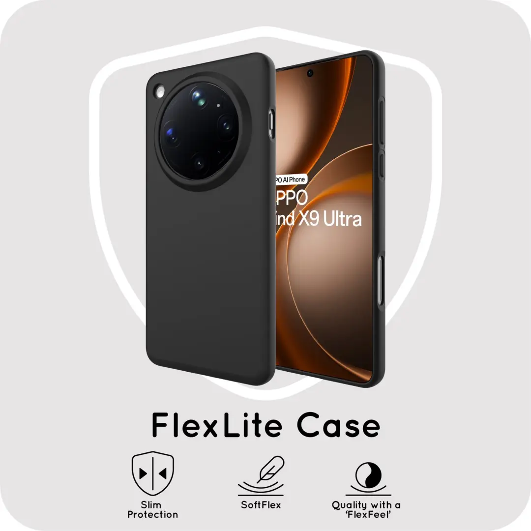 Just in Case Oppo Find X9 Ultra Siliconen Hoesje - Zwart MOO2922KL1 - afbeelding 2 van 3