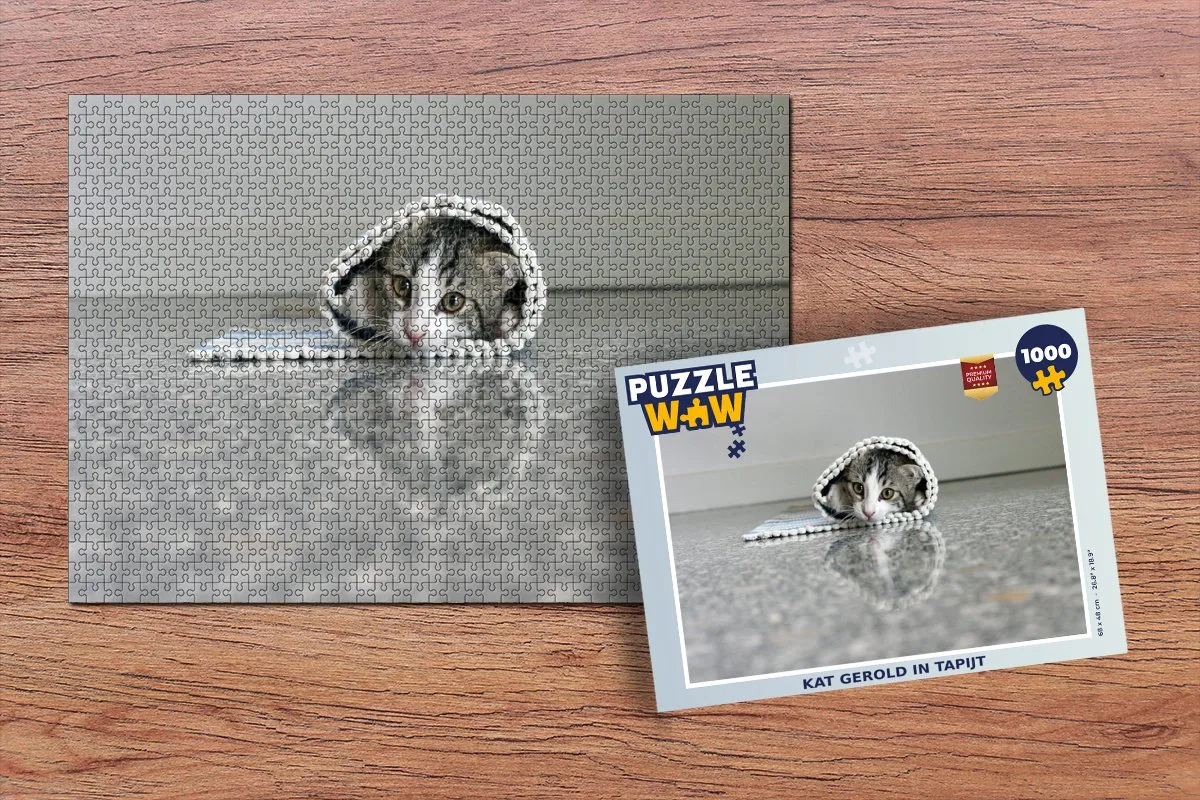 PuzzleWow Kat Tapijt Legpuzzel 1000 Stuks - Multicolor