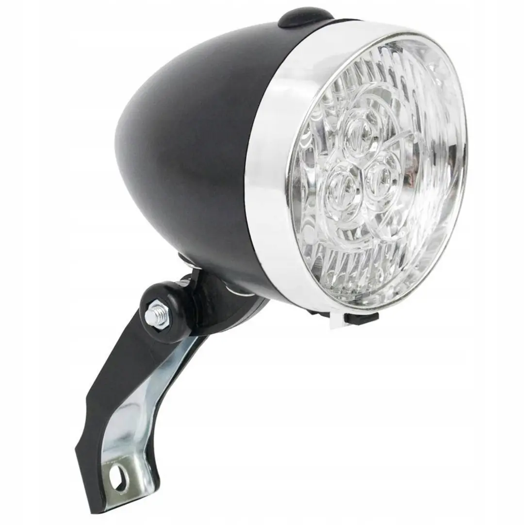 Retro Fietsvoorlicht met 3 LED's op Batterijen