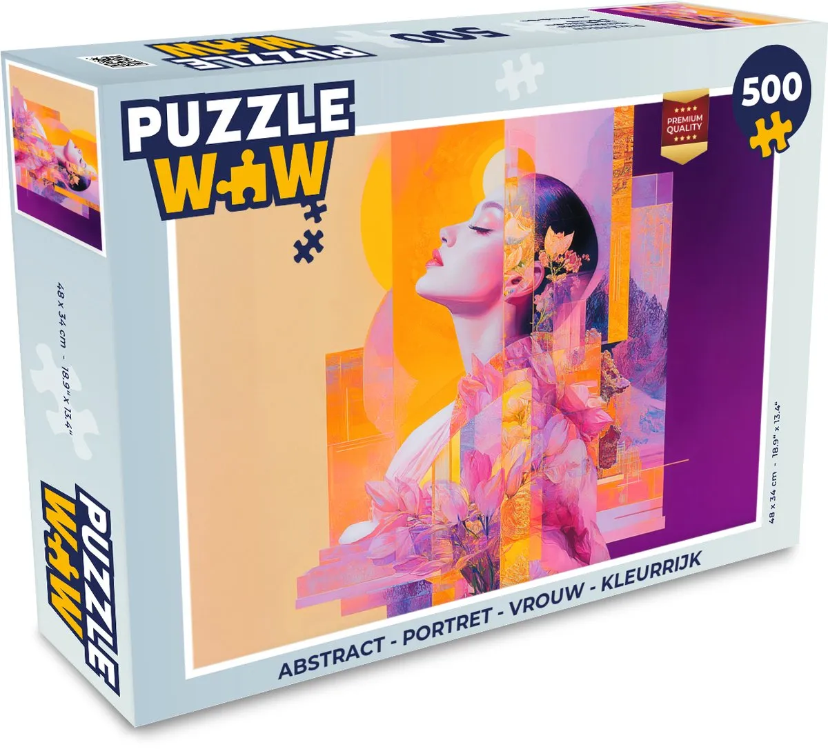 PuzzleWow Abstract Vrouw Legpuzzel 500 Stuks - Kleurrijk
